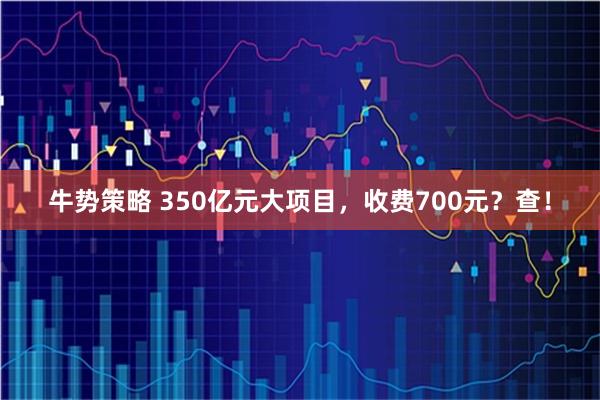 牛势策略 350亿元大项目，收费700元？查！