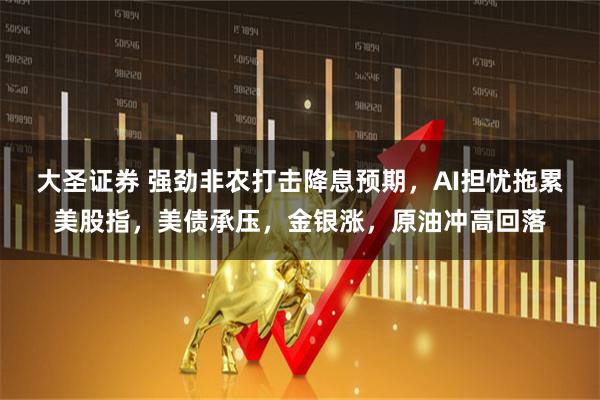 大圣证券 强劲非农打击降息预期，AI担忧拖累美股指，美债承压，金银涨，原油冲高回落
